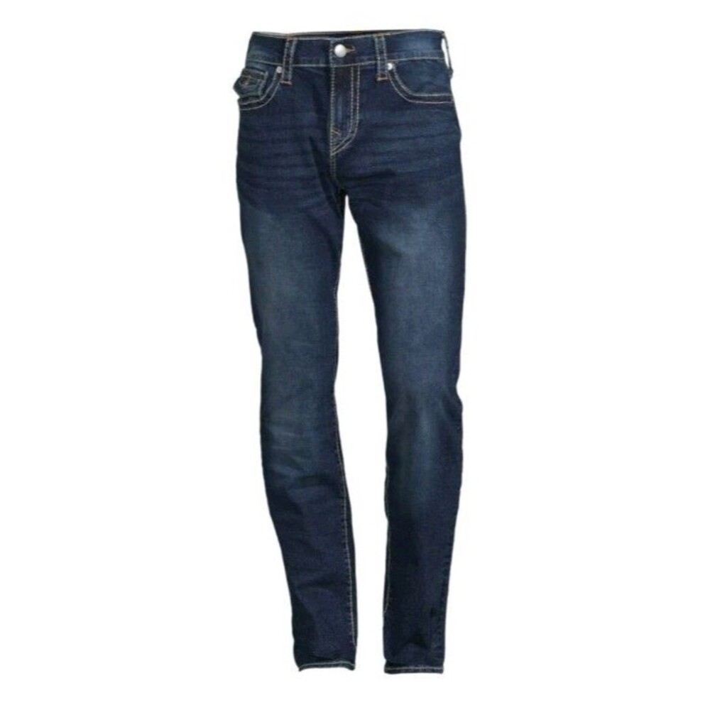 True Religion Rocco Relaxed Skinny Jeans Mens Size 36 Dark Indigo Denim